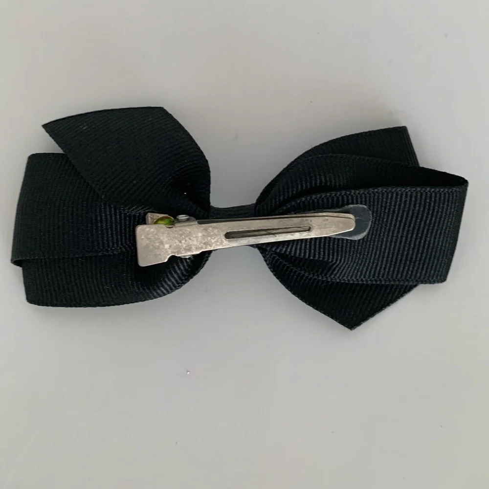 Kids Bow Set Hair Clips Accessories 4 Pieces Black Blue Orange Cream